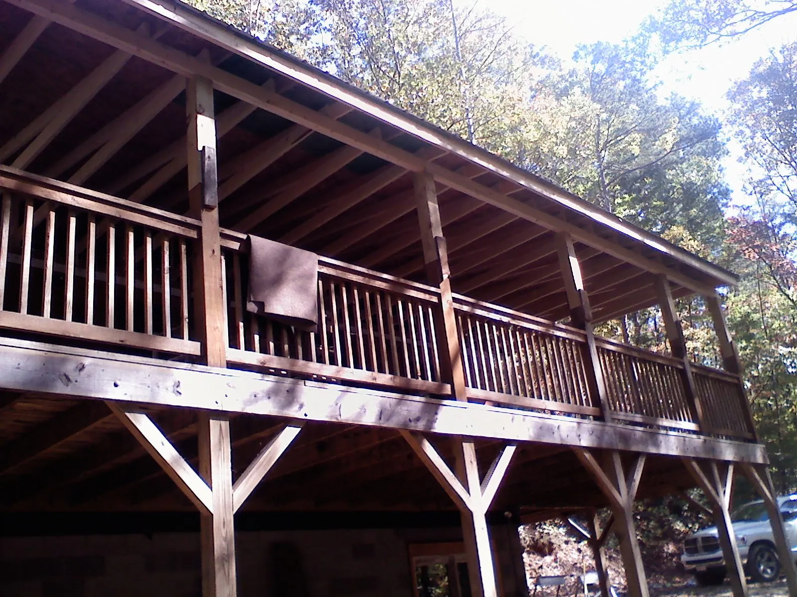 Timber framing under a new elevated porch and deck — Roof Leak Repair in Seabeck by Roofing Brothers